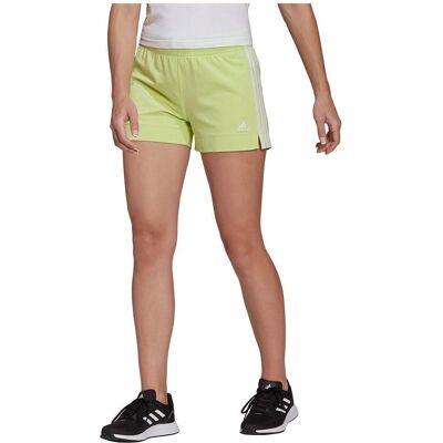 Adidas Essentials Slim 3-Streifen Shorts Damen grün S Adidas Essentials Slim 3-Streifen Shorts Damen grün S