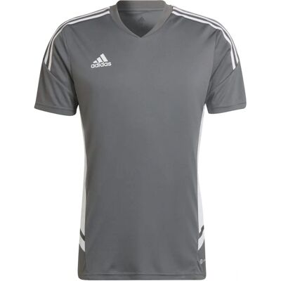 T-shirt de football gris Adidas K13547 à manches courtes - T-shirt - Publicité T-shirt de football gris Adidas K13547 à manches courtes - T-shirt - Publicité