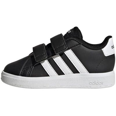 Chaussures pour bébés Adidas Grand Court - Année entière, Noir/Blanc, Boucle velcro, Ajustement régulier - Publicité Chaussures pour bébés Adidas Grand Court - Année entière, Noir/Blanc, Boucle velcro, Ajustement régulier - Publicité