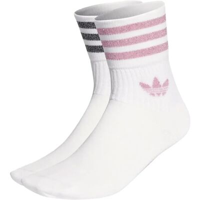 adidas Mid-Cut Glitter Crew Socks - 2 Par - Hvid adidas Mid-Cut Glitter Crew Socks - 2 Par - Hvid