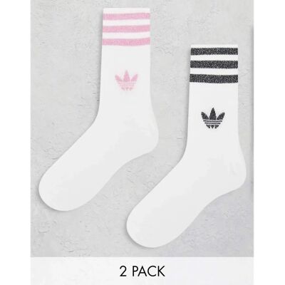 adidas Mid-Cut Glitter Crew Socks - Hvid adidas Mid-Cut Glitter Crew Socks - Hvid