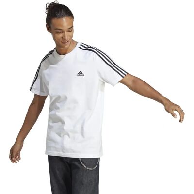 adidas Single Jersey 3-Streifen T-Shirt - Weiß adidas Single Jersey 3-Streifen T-Shirt - Weiß