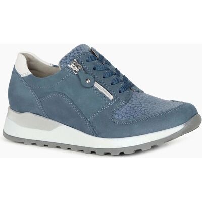 Waldlaufer - Hiroko H64007 - Denim Blue Nubuck - Lace Zip - Shoes Waldlaufer - Hiroko H64007 - Denim Blue Nubuck - Lace Zip - Shoes