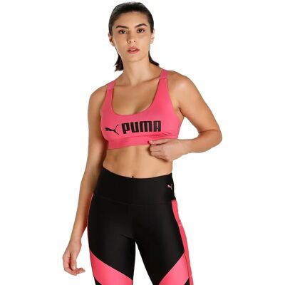 Soutien-gorge de sport Puma Mid Impact Rose pour Femmes - Course et Multisport - Publicité Soutien-gorge de sport Puma Mid Impact Rose pour Femmes - Course et Multisport - Publicité