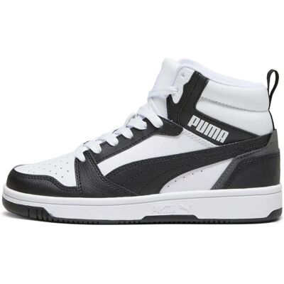Puma Rebound V6 Mid Schuhe - Lässig, Weiß/Schwarz, Flach Puma Rebound V6 Mid Schuhe - Lässig, Weiß/Schwarz, Flach