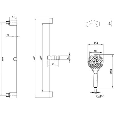Villeroy & Boch Verve Showers Duschgarnitur - 3 Strahlarten - Wandmontage Villeroy & Boch Verve Showers Duschgarnitur - 3 Strahlarten - Wandmontage