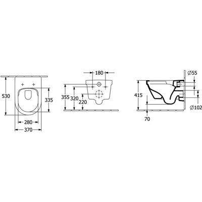 Villeroy & Boch Architectura WC suspendat - Rectangular, 370x530mm, Alb Villeroy & Boch Architectura WC suspendat - Rectangular, 370x530mm, Alb