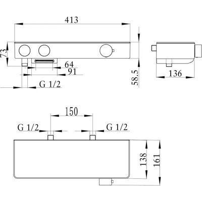 Villeroy & Boch Infinity Duschthermostat - Badewannenthermostat Villeroy & Boch Infinity Duschthermostat - Badewannenthermostat