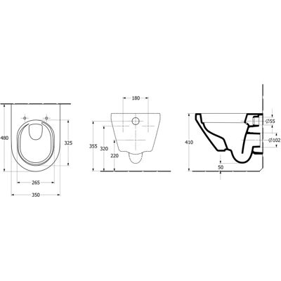 Villeroy & Boch Architectura Combi-Pack WC - Wandhängend, oval, TwistFlush e³, Weiß Villeroy & Boch Architectura Combi-Pack WC - Wandhängend, oval, TwistFlush e³, Weiß
