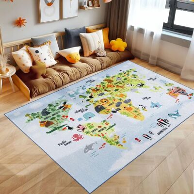 Tapis enfant GAME Simpex - Bleu - 120x170 cm - Publicité Tapis enfant GAME Simpex - Bleu - 120x170 cm - Publicité