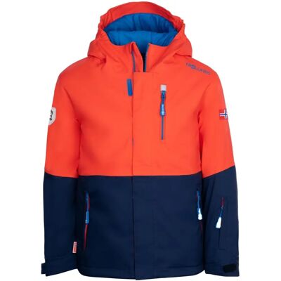 TROLLKIDS - HALLINGDAL - Flame orange - Navy - Chaqueta de invierno TROLLKIDS - HALLINGDAL - Flame orange - Navy - Chaqueta de invierno