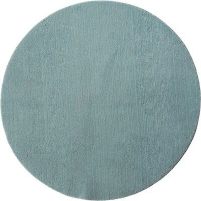 MERINOS Loft 37 Runder blauer Kunstfellteppich - Teppich MERINOS Loft 37 Runder blauer Kunstfellteppich - Teppich