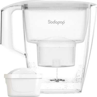 Sodapop Selina Wasserfilterkaraffe - 3L, Weiß, Transparent Sodapop Selina Wasserfilterkaraffe - 3L, Weiß, Transparent