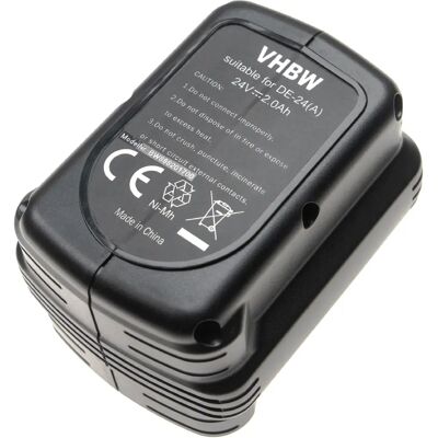 vhbw Dewalt Battery - 24V NiMH 2000mAh - Compatible with DW006K2XE, DW005K-2 - Power Tool Battery vhbw Dewalt Battery - 24V NiMH 2000mAh - Compatible with DW006K2XE, DW005K-2 - Power Tool Battery