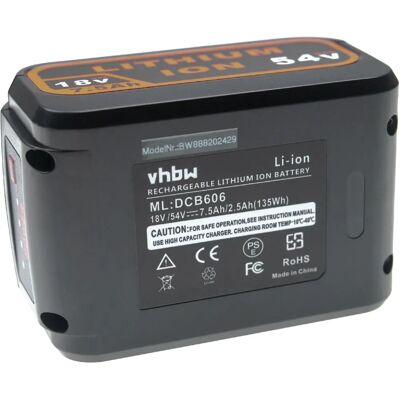 VHBW Batteria compatibile con DeWalt 7500mAh Li-Ion 18V/54V VHBW Batteria compatibile con DeWalt 7500mAh Li-Ion 18V/54V
