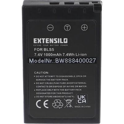 EXTENSILO Batterie pour Appareil Photo - Haute Capacité Olympus Stylus 1s EXTENSILO Batterie pour Appareil Photo - Haute Capacité Olympus Stylus 1s