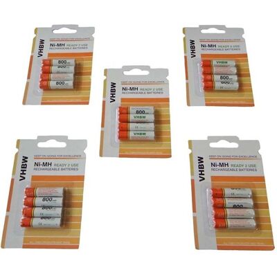 Vhbw Juego de Baterías Panasonic - 20x AAA Recargables - Alta Capacidad, NiMH Vhbw Juego de Baterías Panasonic - 20x AAA Recargables - Alta Capacidad, NiMH