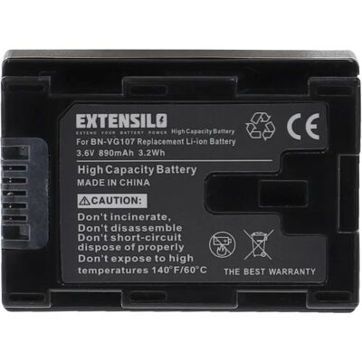 Batterie appareil photo EXTENSILO - 890mAh, 3,6V - Compatible avec JVC GZ-MS210 Batterie appareil photo EXTENSILO - 890mAh, 3,6V - Compatible avec JVC GZ-MS210