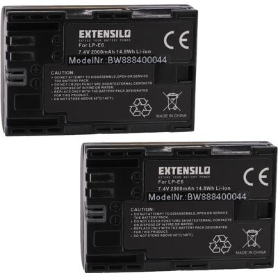 EXTENSILO Pack de Batteries Canon - 2x 2000mAh Li-Ion XC10/XC15 EXTENSILO Pack de Batteries Canon - 2x 2000mAh Li-Ion XC10/XC15