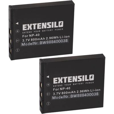 Extensilo 2x Batterie pour Appareil Photo - Haute Capacité Li-Ion Extensilo 2x Batterie pour Appareil Photo - Haute Capacité Li-Ion