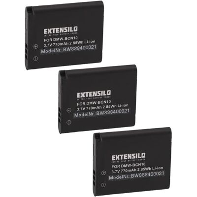 EXTENSILO 3x Batterie compatible avec Panasonic Lumix DMC-LF1W, DMC-LF1, DMC-LF1K - Batterie d'appareil photo EXTENSILO 3x Batterie compatible avec Panasonic Lumix DMC-LF1W, DMC-LF1, DMC-LF1K - Batterie d'appareil photo