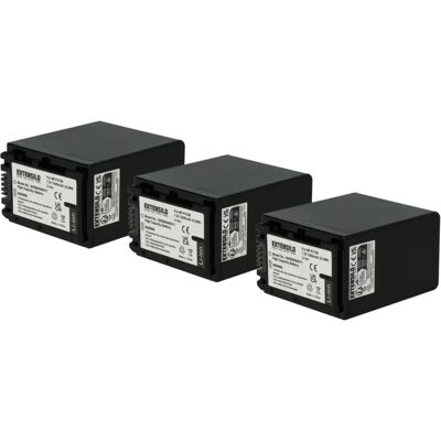 EXTENSILO 3x Batterie Sony HDR-PJ740, HDR-PJ650 - Batterie EXTENSILO 3x Batterie Sony HDR-PJ740, HDR-PJ650 - Batterie