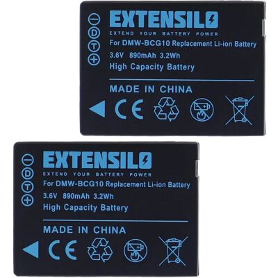 EXTENSILO Batterie Panasonic Lumix FMC-ZX1 - 2 Rechargeables EXTENSILO Batterie Panasonic Lumix FMC-ZX1 - 2 Rechargeables