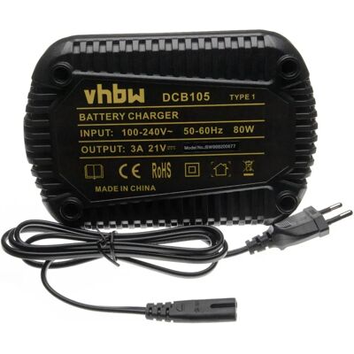 Cargador vhbw negro para herramientas Dewalt 7,2V-21V Li-Ion Cargador vhbw negro para herramientas Dewalt 7,2V-21V Li-Ion