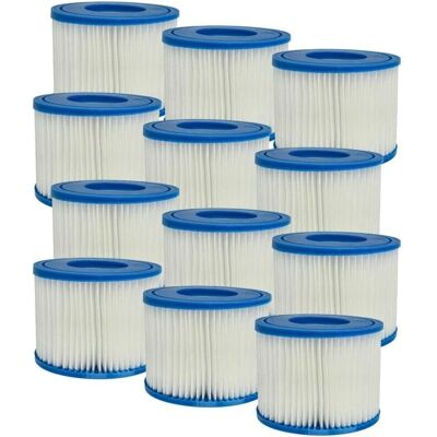 vhbw 12x Cartucho filtrante tipo VI para piscina - Azul Blanco vhbw 12x Cartucho filtrante tipo VI para piscina - Azul Blanco
