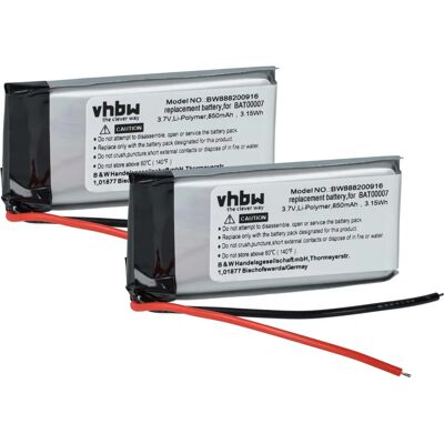VHBW 2x Battery Compatible with Cardo SRPT0102 - Wireless Headset VHBW 2x Battery Compatible with Cardo SRPT0102 - Wireless Headset