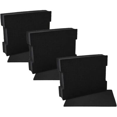 vhbw 3x Inserción de espuma con placa base para Bosch L-Boxx 136 - Ajustable, Espuma negra vhbw 3x Inserción de espuma con placa base para Bosch L-Boxx 136 - Ajustable, Espuma negra