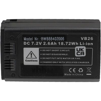 Batterie vhbw pour Godox VB26A - Flash appareil photo - 2600mAh Batterie vhbw pour Godox VB26A - Flash appareil photo - 2600mAh