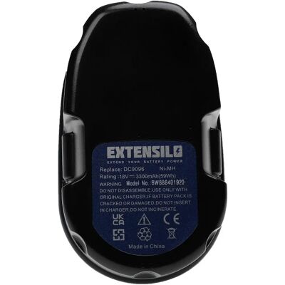 Batterie EXTENSILO DCD925 - 3300mAh NiMH 18V Noir - Publicité Batterie EXTENSILO DCD925 - 3300mAh NiMH 18V Noir - Publicité