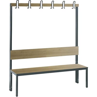 C+P Basic Plus Umkleidebank - Wandmontage, 1500mm, Eichenmuster C+P Basic Plus Umkleidebank - Wandmontage, 1500mm, Eichenmuster
