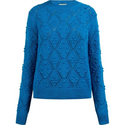 Mymo Koninklijk Blauw Gebreide Trui - Trui Mymo Koninklijk Blauw Gebreide Trui - Trui