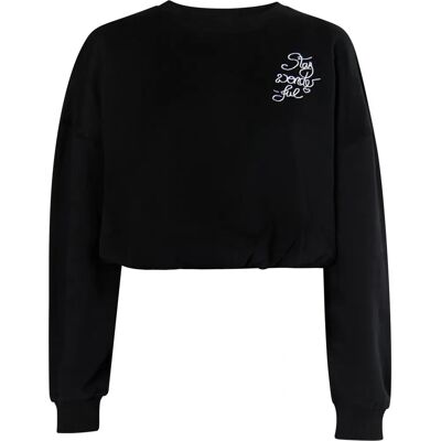Mymo XS Schwarzer Cropped Sweatshirt - Sweatshirt Mymo XS Schwarzer Cropped Sweatshirt - Sweatshirt