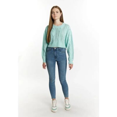 myMo Kortgeknipt Aqua Trui - Sweater myMo Kortgeknipt Aqua Trui - Sweater