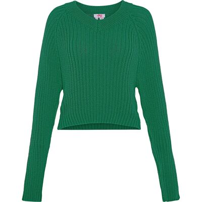 Mymo Grüner V-Ausschnitt Pullover - Pullover Mymo Grüner V-Ausschnitt Pullover - Pullover
