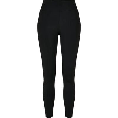 Urban Classics Damskie Legginsy z Wysokim Stanem i Błyszczącymi Paskami - Leggings Urban Classics Damskie Legginsy z Wysokim Stanem i Błyszczącymi Paskami - Leggings
