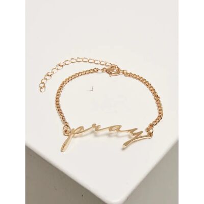 MISTERTEE Pray Bracelet L/XL Unisex Gold - Bracelet MISTERTEE Pray Bracelet L/XL Unisex Gold - Bracelet