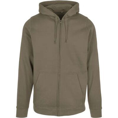 Build Your Brand Oliven Zip Hoodie - Hættetrøje Build Your Brand Oliven Zip Hoodie - Hættetrøje