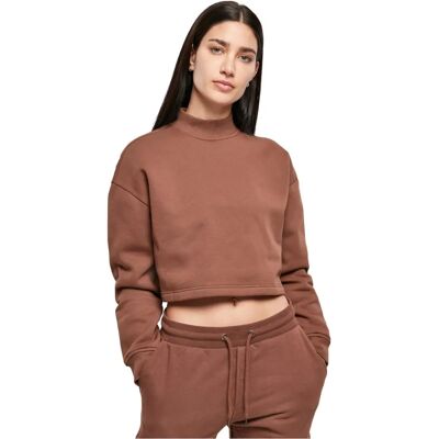 Urban Classics Dame Kort Sweatshirt Brun - Sweatshirt Urban Classics Dame Kort Sweatshirt Brun - Sweatshirt