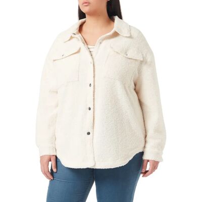 Urban Classics Dames Oversized Sherpa Overshirt - Beige 4XL Urban Classics Dames Oversized Sherpa Overshirt - Beige 4XL
