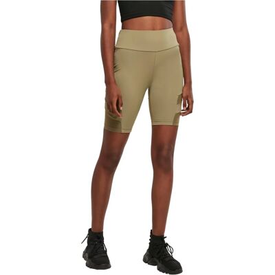 Urban Classics Damskie Szorty z Wysokim Stanem i Mesh - Shorts Urban Classics Damskie Szorty z Wysokim Stanem i Mesh - Shorts