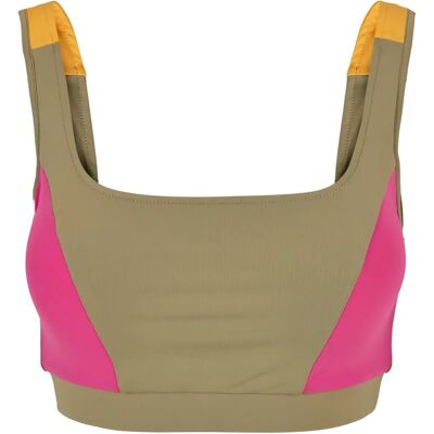 Urban Classics Ladies XL Bunt Sport-BH Khaki Urban Classics Ladies XL Bunt Sport-BH Khaki