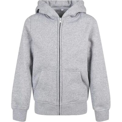 Build Your Brand Økologisk Børne-Hættetrøje - Unisex, Grå, Flere Størrelser Build Your Brand Økologisk Børne-Hættetrøje - Unisex, Grå, Flere Størrelser
