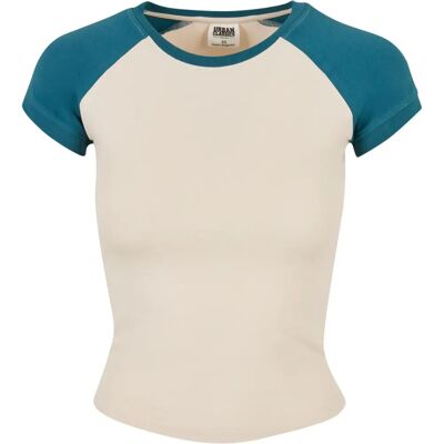 Urban Classics XS Sand/Jasper T-Shirt de Baseball Retro Élastique Bio Urban Classics XS Sand/Jasper T-Shirt de Baseball Retro Élastique Bio