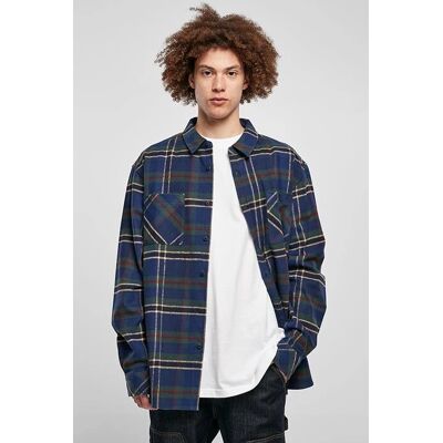Urban Classics Mountain Flannel Skjorte Marine M - Skjorte Urban Classics Mountain Flannel Skjorte Marine M - Skjorte