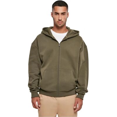 Build Your Brand XL Olive Heavy Zip Hoodie - Hoodie Build Your Brand XL Olive Heavy Zip Hoodie - Hoodie