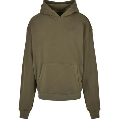 Build Your Brand Olive Heavy Cotton Hoodie - Sweatshirt - Publicité Build Your Brand Olive Heavy Cotton Hoodie - Sweatshirt - Publicité